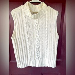Coldwater Creek Cable Knit Sleeveless Sweater Best Size Large